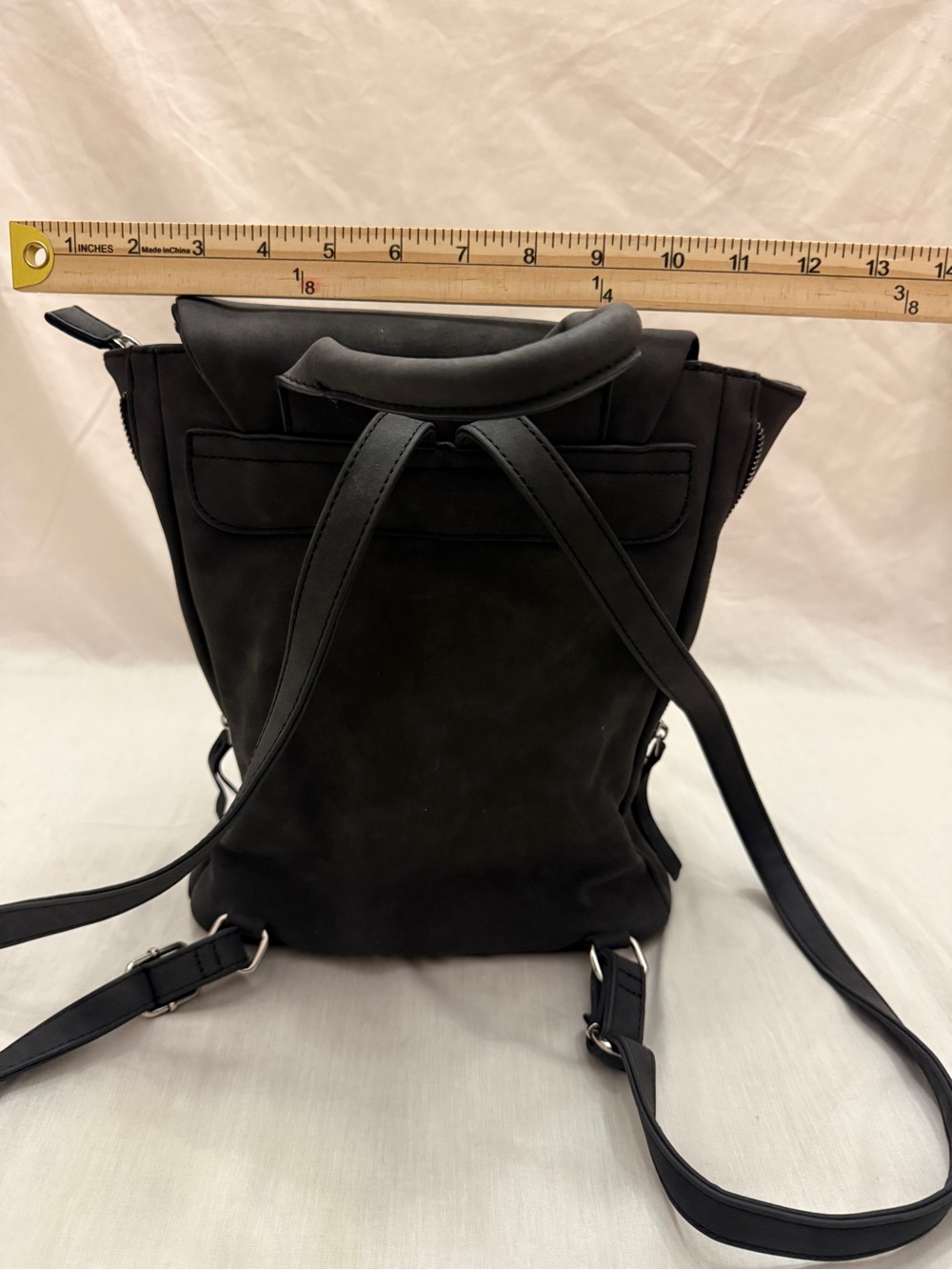 Universal Thread Black Compact Leather-Look Backpack - Picture 3 of 6